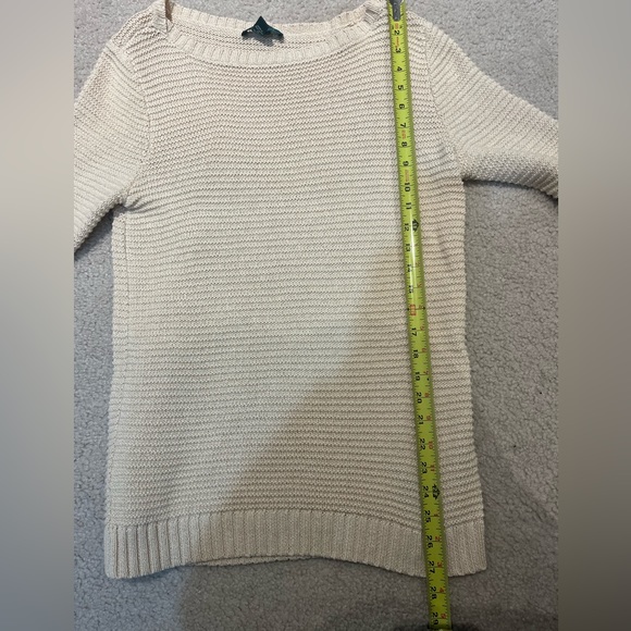 Ralph Lauren 100% Cotton Ivory Cream Boatneck Knit Sweater Size XL - Picture 8 of 8